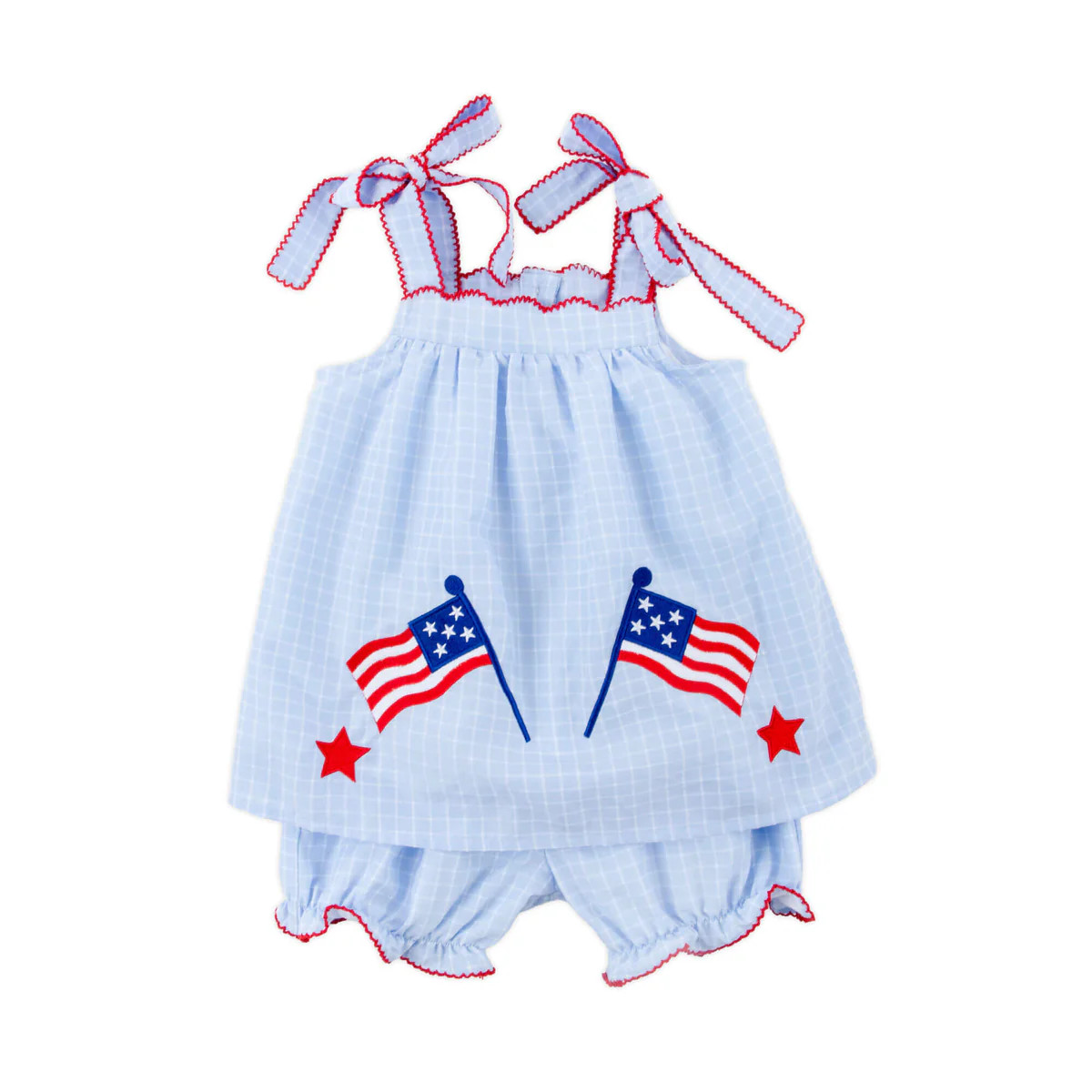 Bright Stars Light Blue Windowpane Amy Bloomer Set | Classic Whimsy