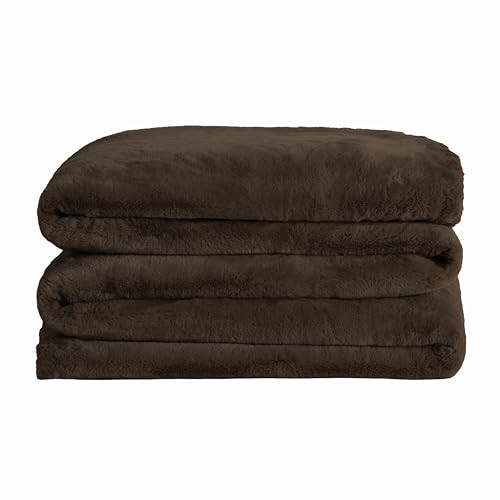UnHide Cuddle Puddle - Faux Fur Blanket - Oversized, Lightweight, Extra Soft Blanket - Machine Washable - Add a Layer of Softness to Any Bed or Couch - 100” x 100” - Chocolate Hair | Amazon (US)