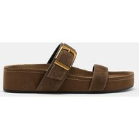 Zara - Split Suede Platform Sandals - Brown - 10 - Woman | Zara US