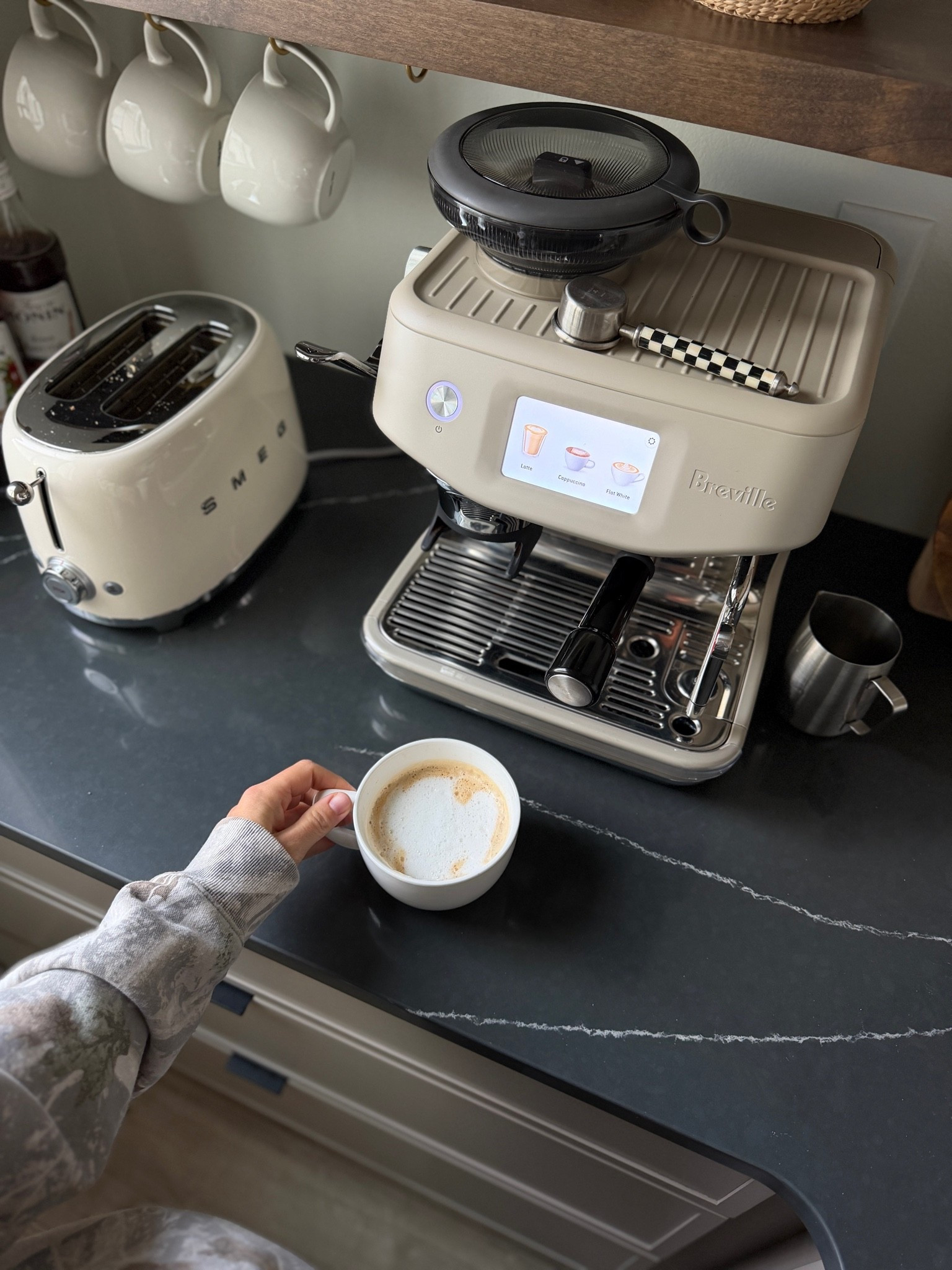 My espresso machine is finally on sale! I’ve had this automatic Breville for 4 months now and love it so much. It does everything for you and takes the guesswork out of making a latte, cappuccino, etc.