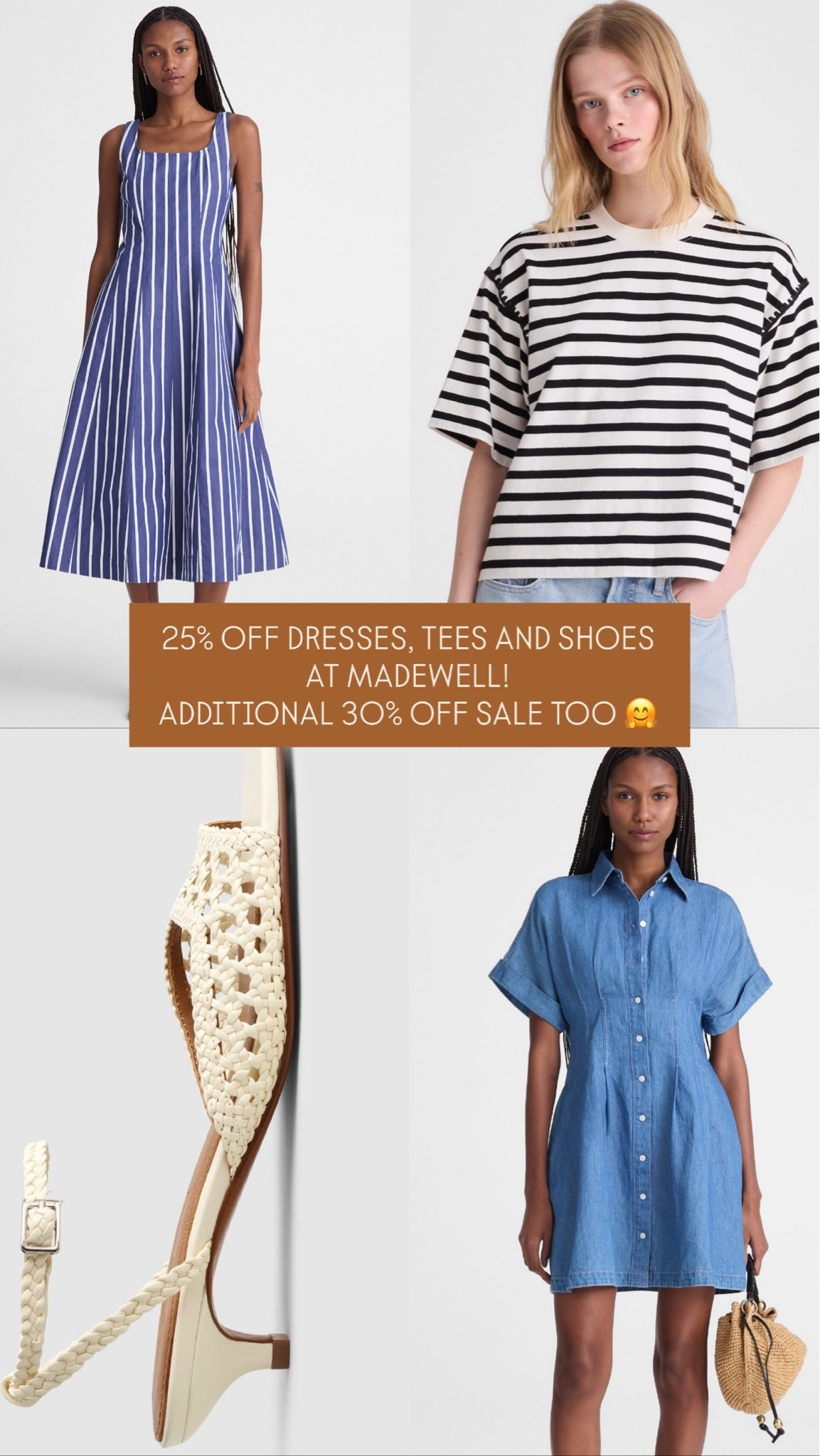 Memorial Day Weekend Sales at Madewell! 25% off dresses, tees and shoes. Additional 30% off sale.

#LTKSaleAlert