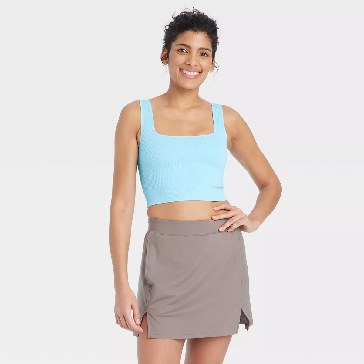 Women's Seamless Square Neck Cropped Tank Top - All In Motion™ | Target