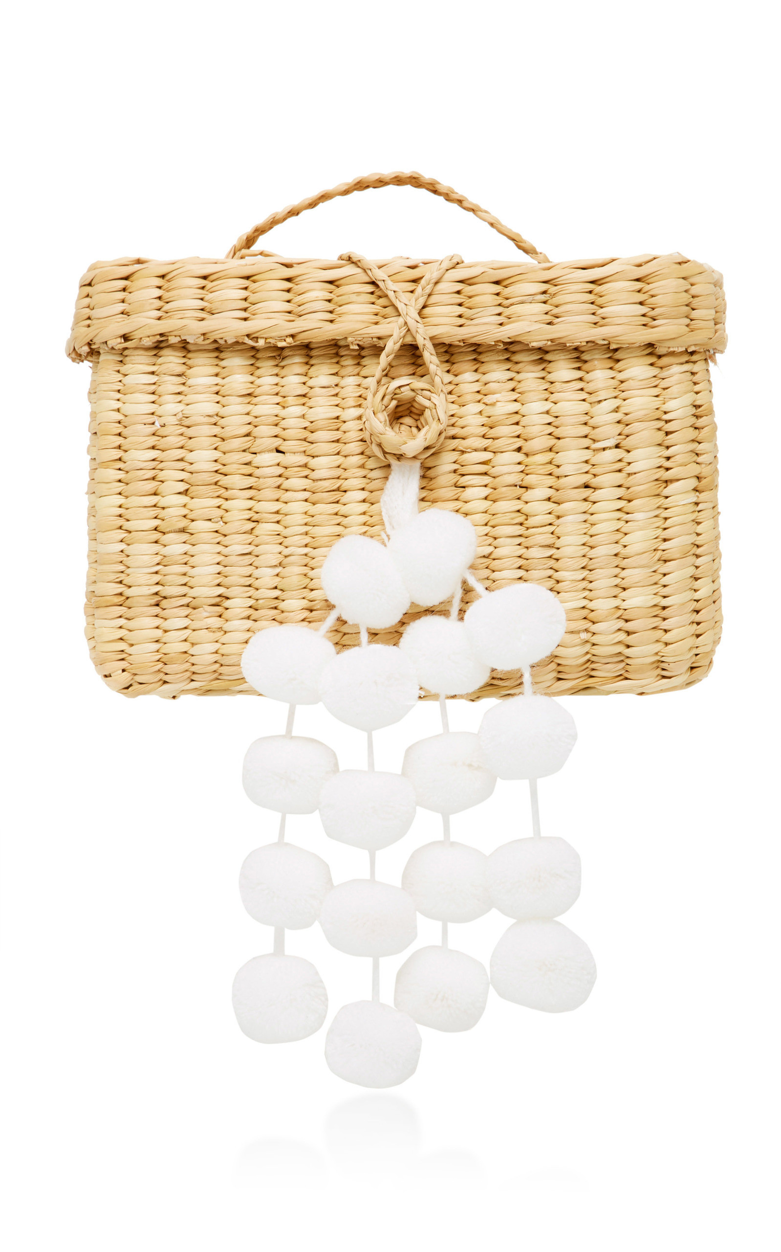 Nannacay Baby Roge Pom Pom-Embellished Woven Raffia Tote | Moda Operandi UK