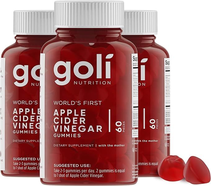 Apple Cider Vinegar Gummy Vitamins by Goli Nutrition - Immunity, Detox & Weight (3 Pack, 180 Coun... | Amazon (US)