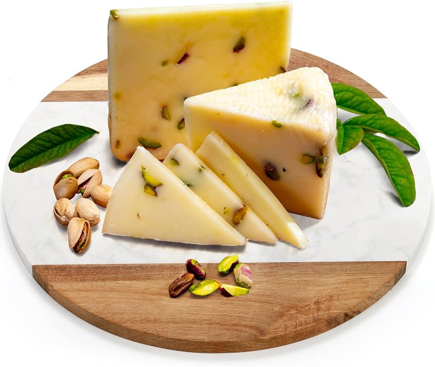 Okllen 12" Marble Cheese Board and Acacia Wood Serving Board, Handcrafted Round Marble Tray Cutti... | Amazon (US)