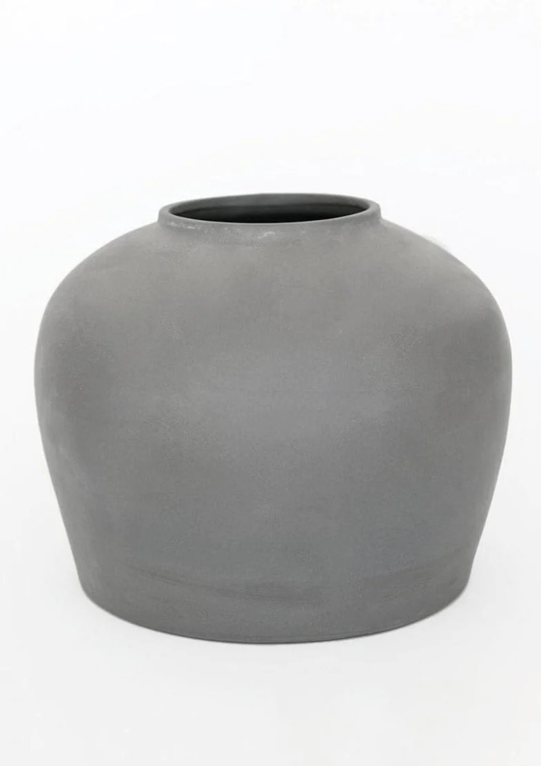 Smokey Slate Large Clay Table Vase - 11" | Afloral