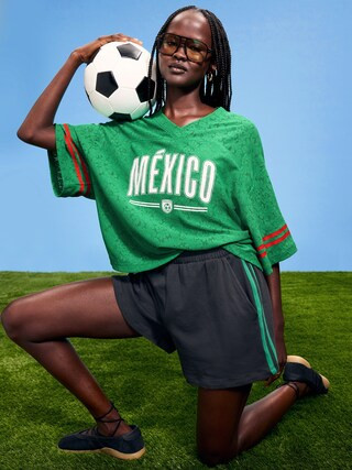 FIFA World Cup 26™ Mexico Boxy Lace V-Neck T-Shirt for Women | Old Navy (US)