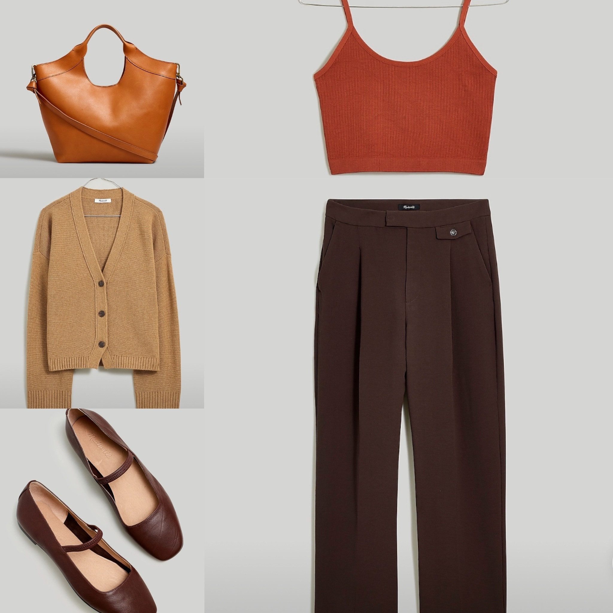 Ballet flats, trousers, cardigan, camel, bag, purse, tank, flats, fall, ootd

#LTKsalealert #LTKworkwear #LTKSeasonal