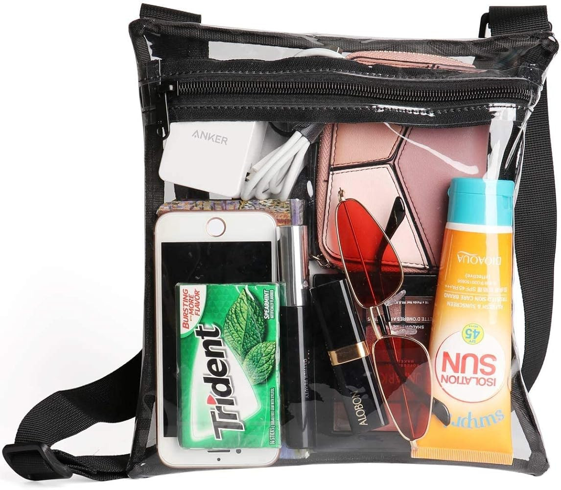 HULISEN Clear Crossbody Purse Bag, Stadium Approved, with Extra Inside Pocket | Amazon (US)