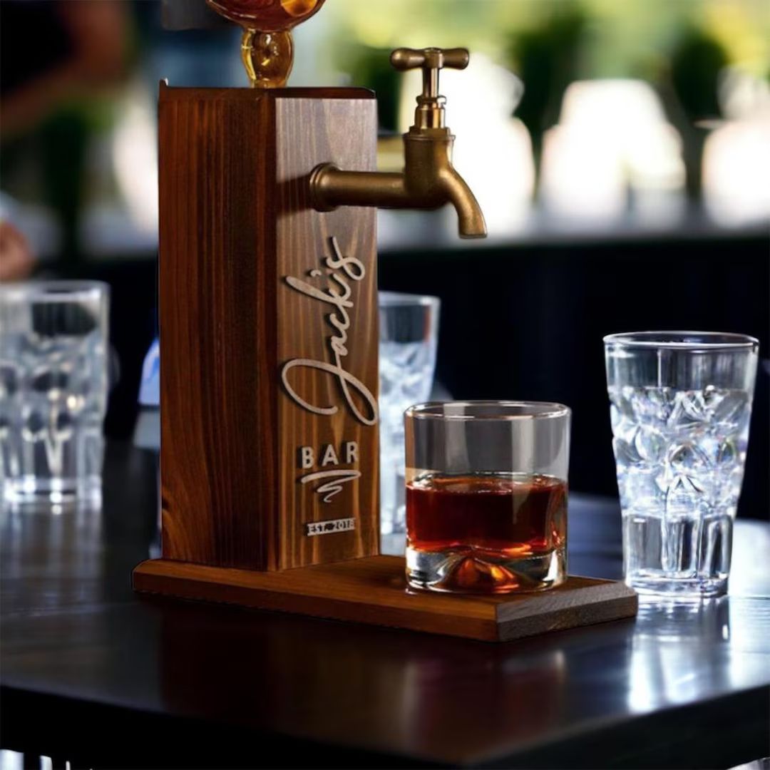 Personalized Embossed Named Wooden Whiskey Dispenser Bar - Etsy | Etsy (US)