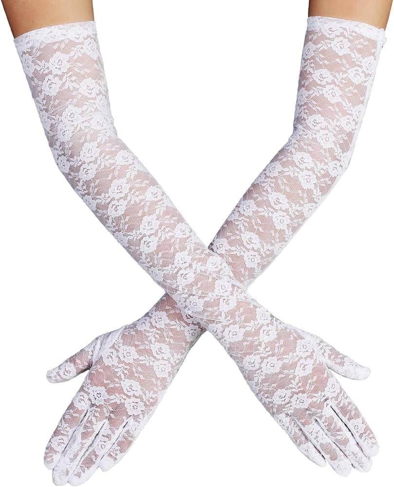 DIVINA VITAE Lace Gloves Women Tea Party Elegant Long Lace Gloves Mittens for Formal Dress Cockta... | Amazon (US)
