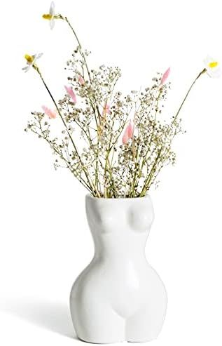 Jojuno 8.2“ Female Form Body Flower Vase, Lady Butt Vases, Indoor Planter Plant Pot, Ceramic Va... | Amazon (US)