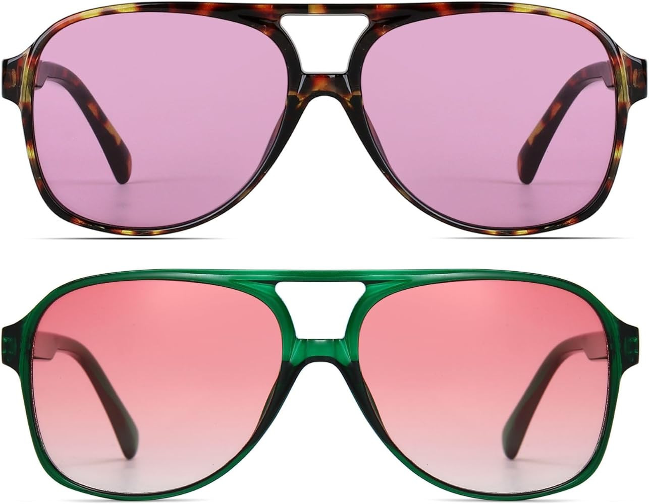 Freckles Mark Vintage Retro 70s Sunglasses for Women Men Classic Large Square Aviator Trendy Glas... | Amazon (US)