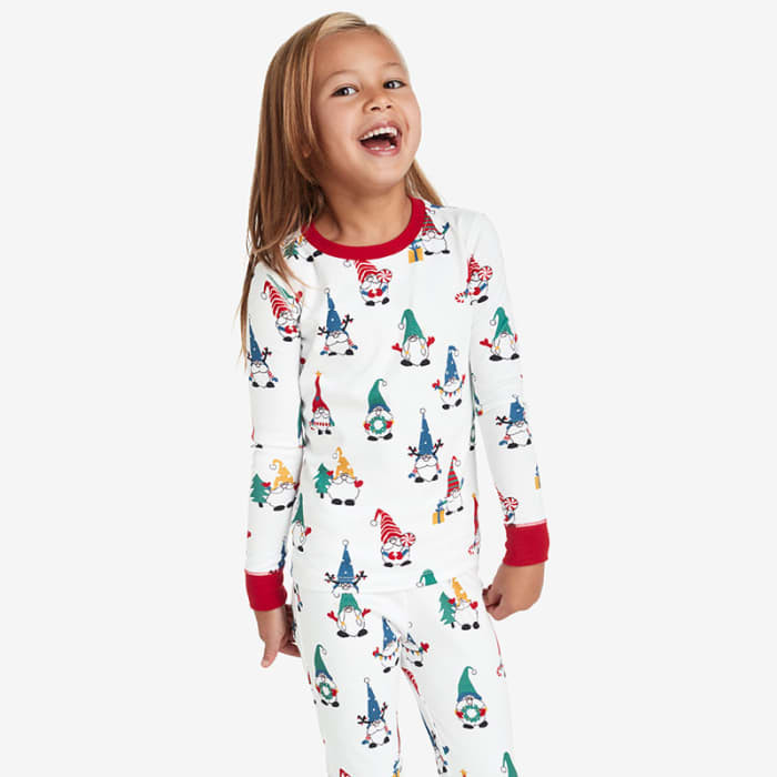Family Printed Peruvian Cotton Kid's Pajama Set - Holiday Gnomes, 10 | The Company Store