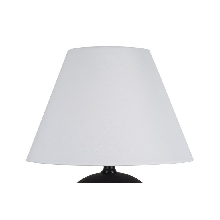 Better Homes & Gardens 18"H Ceramic Urn Style Table Lamp, Matte Black Finish, with White Linen Em... | Walmart (US)