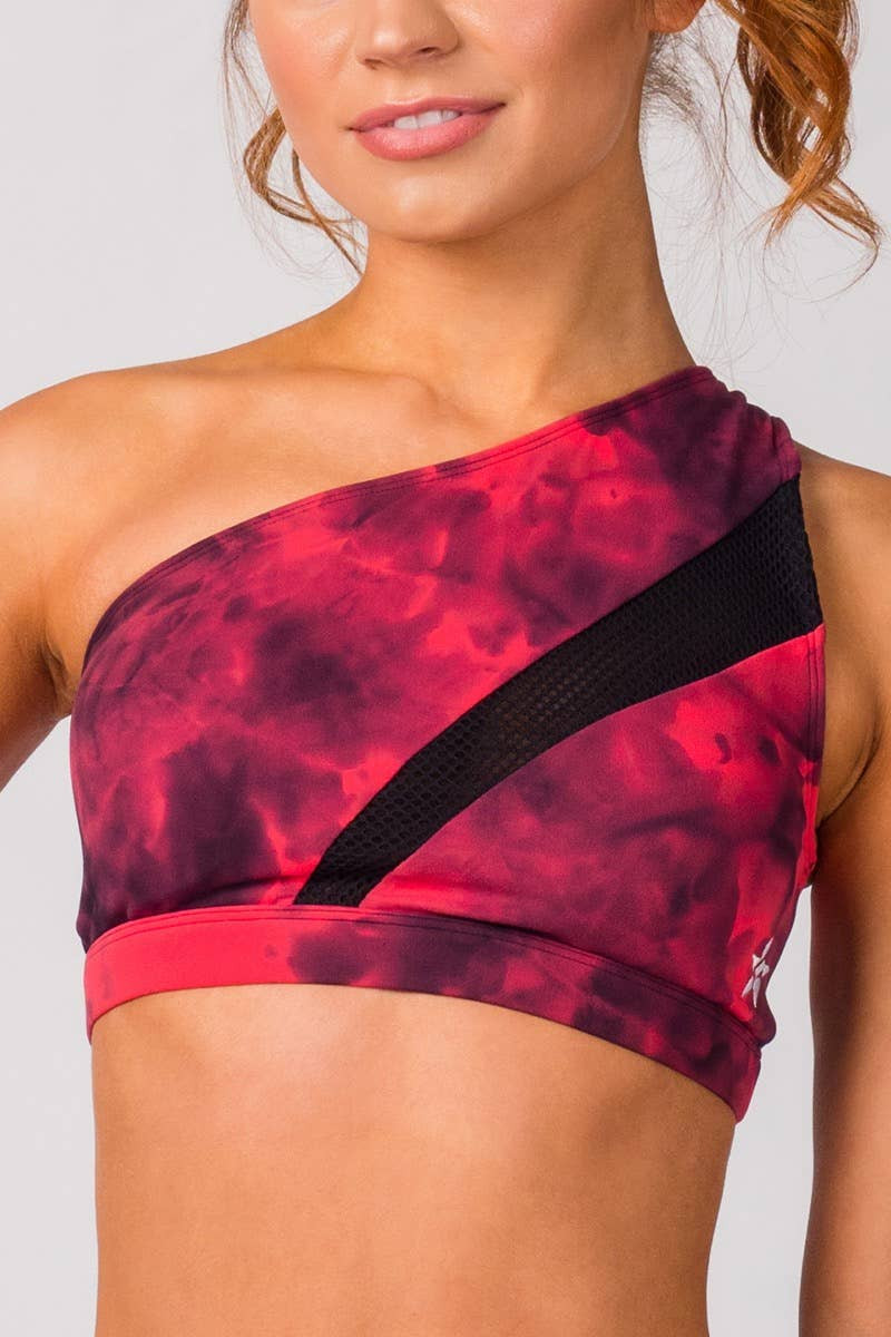 Blake Sports Bra in Magenta Tie Dye Wash | Rebel Athletic