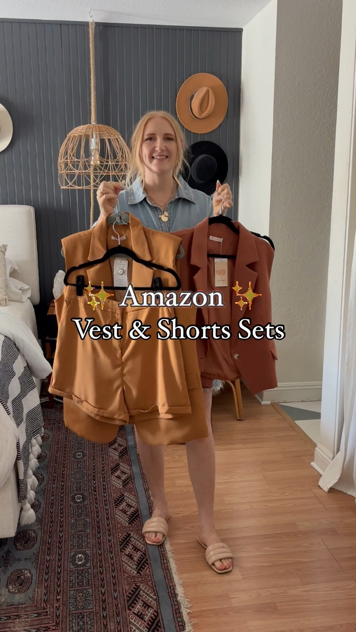 Amazon matching vest and short sets! These both fit TTS, come in multiple colors 🧡 perfect for fall transition! 

Matching set, Amazon fashion, affordable style, fall transition, fall pieces, late summer style, vest, high waisted shorts, summer look, coord, Pumiey, bodysuit, summer sandals, lace tie sandals, straw tote

#LTKOver40 #LTKFindsUnder50 #LTKStyleTip