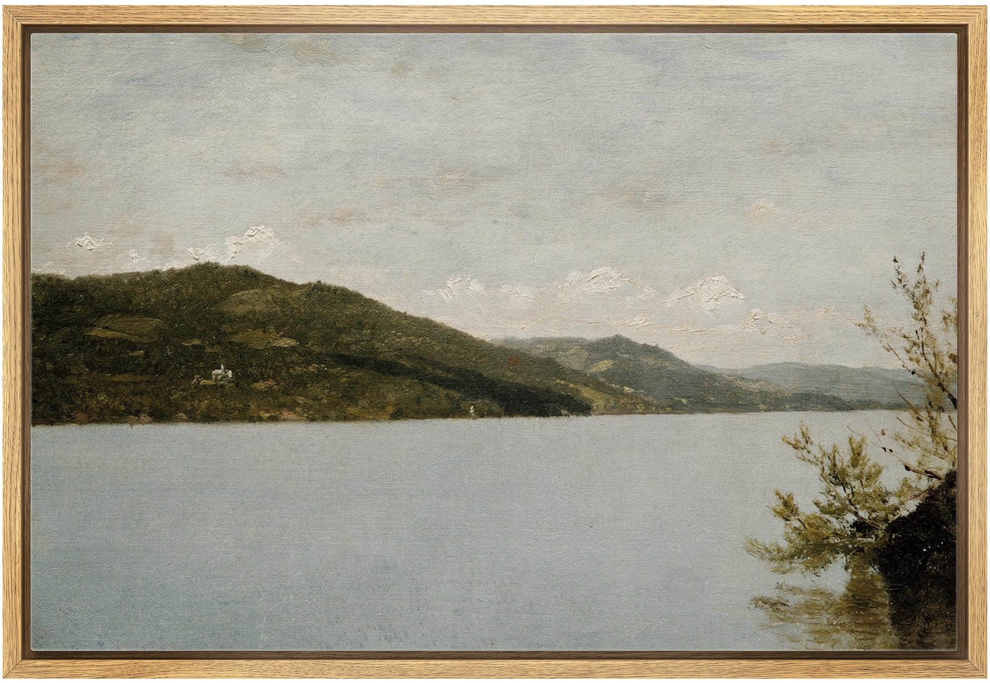 MUDECOR Framed Canvas Print Wall Art Green Mountain Range Storm Cloud Island Nature Wilderness An... | Amazon (US)