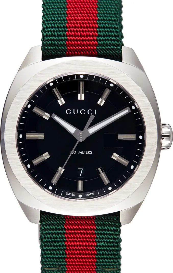 Gucci Stripe Fabric Strap Watch, 40mm | Nordstrom | Nordstrom