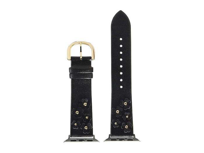Kate Spade New York 38/40 mm Floral Leather Apple Watch(r) Band - KSS0045 (Black) Watches | Zappos