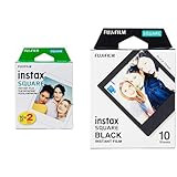 Fujifilm Instax Square Twin Pack Film - 20 Exposures & Instax Square Black Film - 10 Exposures | Amazon (US)