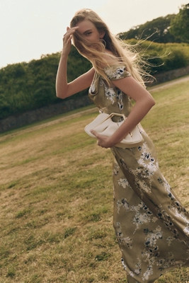 Abigail Asymmetric Cowl-Neck High-Shine Satin Maxi Dress | Anthropologie (US)