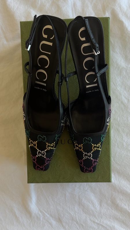 The Gucci crystal slingbacks of my dreams! Gucci pumps, gucci rhinestone heels, luxury heels, rhinestone slingback, gucci shoes 

#LTKeurope #LTKshoecrush