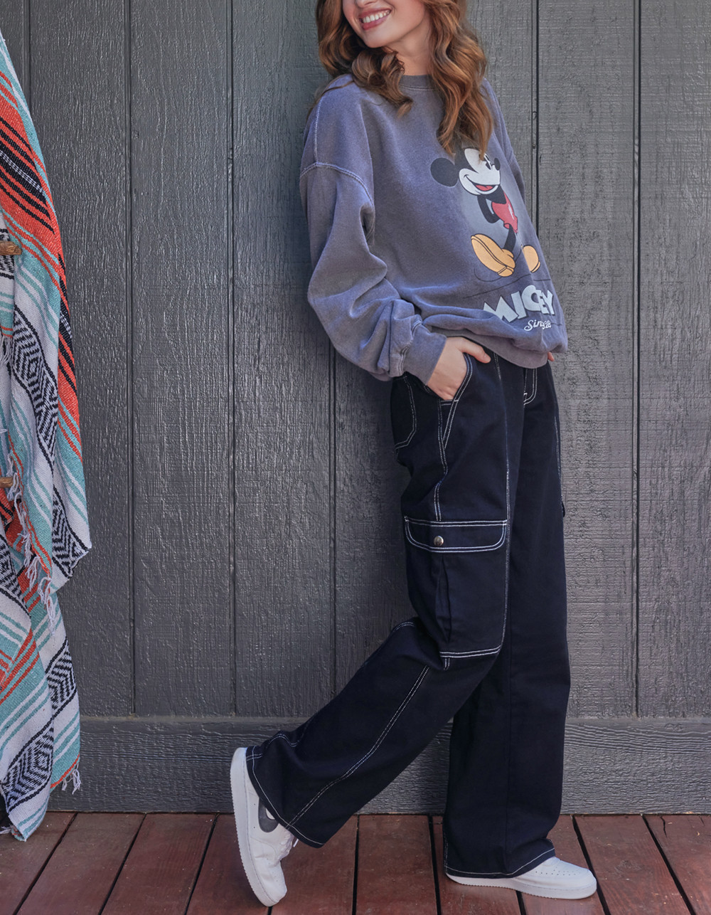 RSQ Womens Smock Waist Loose Cargo Pants | Tillys