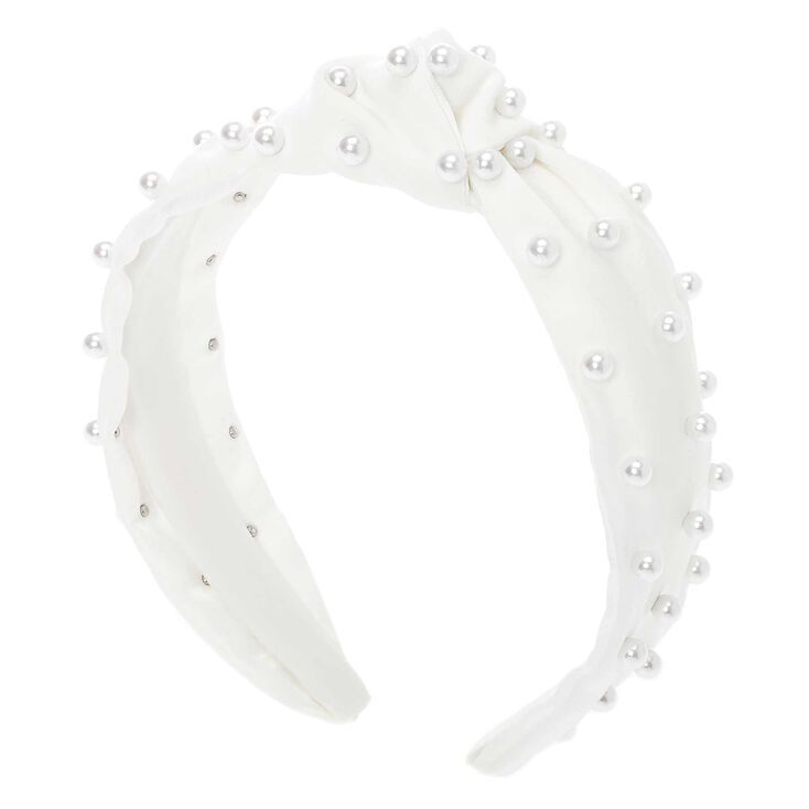 Pearl Knotted Headband - White | Claire's (US)