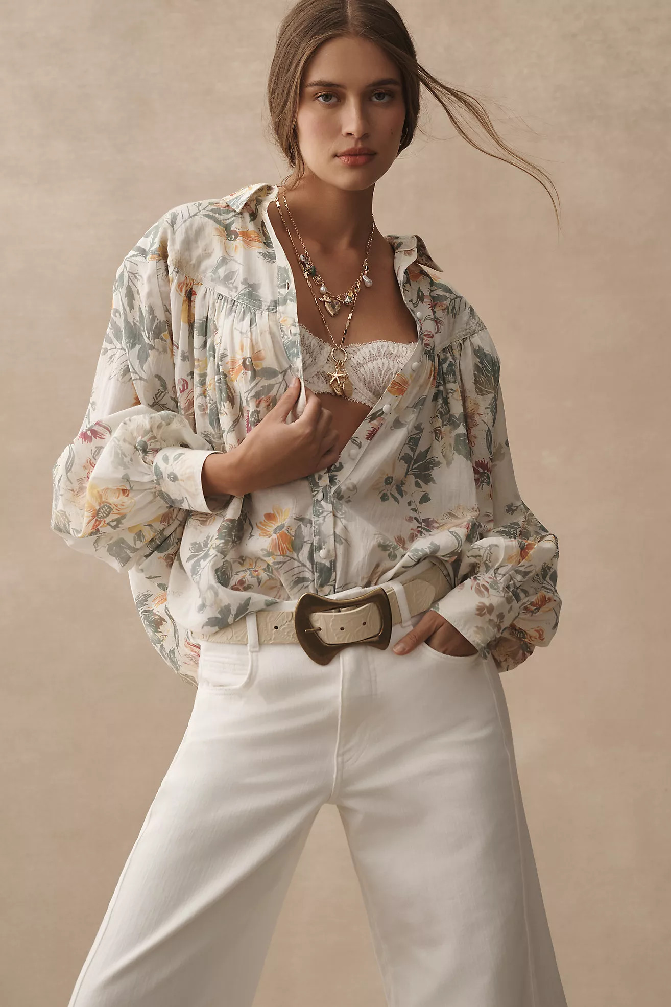 Pilcro Batwing Yoke Blouse | Anthropologie (US)