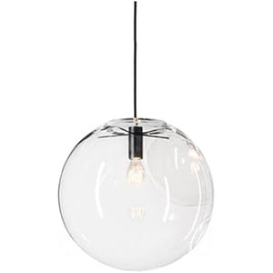 H XD GLOBAL E27 Industrial Clear Glass Globe Shade Pendant Lighting Modern Kitchen LOFT Hanging Ligh | Amazon (US)