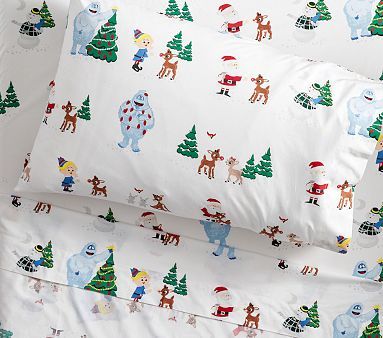 Rudolph® Glow-in-the-Dark Sheet Set & Pillowcases | Pottery Barn Kids | Pottery Barn Kids