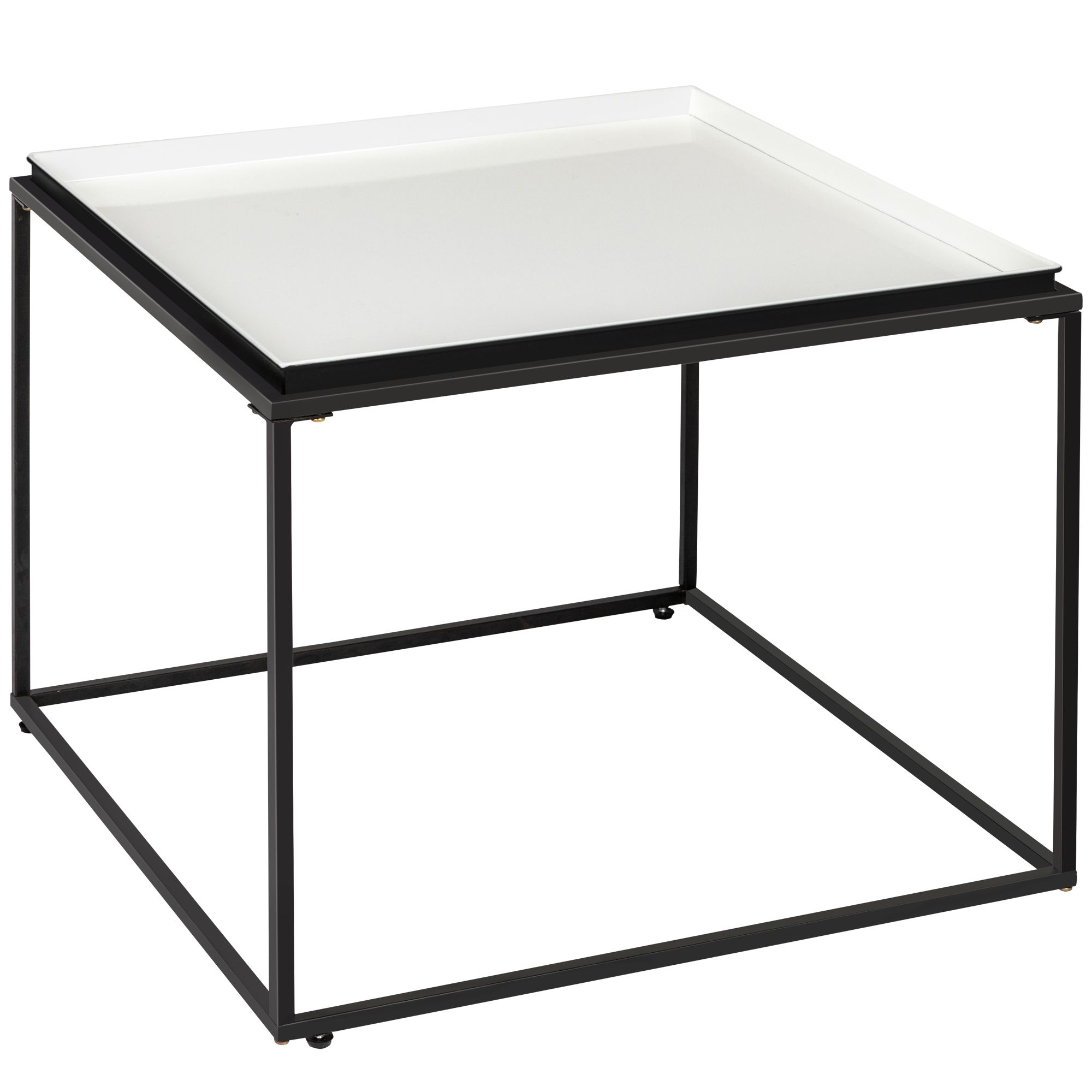 Hawoo Modern Square Coffee Side Table Metal Removable Tray End Table, White - Walmart.com | Walmart (US)