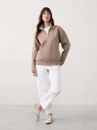 Soft Knit Quarter-Zip Sweatshirt | Banana Republic Factory
