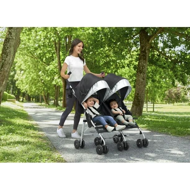 Jeep TurboGlyde Side by Side Double Stroller by Delta Children, Black | Walmart (US)