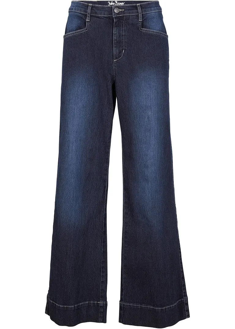Wide Leg Jeans Mid Waist, Stretch | Bonprix DE