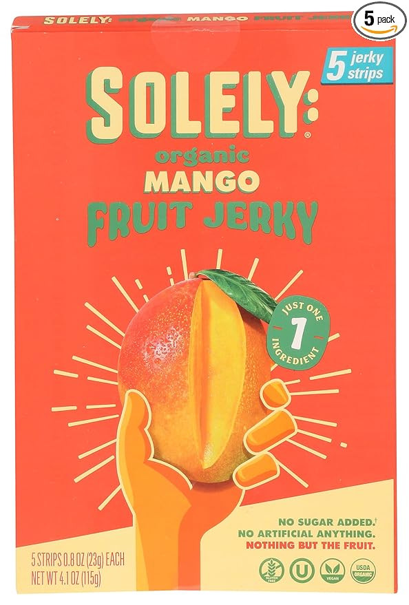 Solely Mango Fruit Jerky 5Pk 4.1 OZ | Amazon (US)