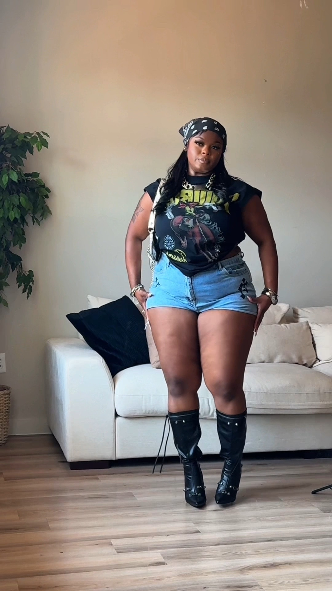 Top is from TikTok shop: 
Simply go to my TikTok and click the link on the video. i'm wear a XL. 

