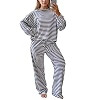 MISSACTIVER Women's Striped 2 Piece Lounge Set Casual Long Sleeve T-Shirt Drawstring Wide Leg Pan... | Amazon (US)