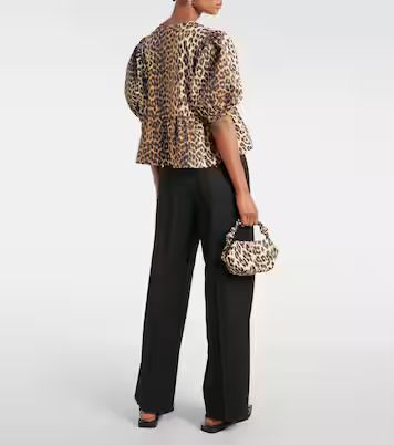 Leopard-print cotton poplin blouse | Mytheresa (UK)