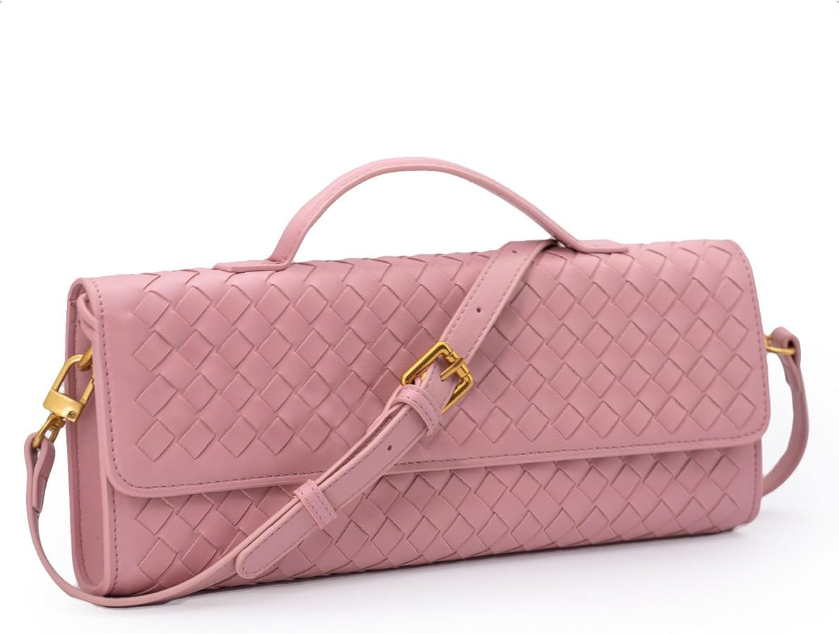 Woven Clutch Purses for Women Leather Evening Crossbody Bag Formal Satchle Shoulderbag Top Handle... | Amazon (US)