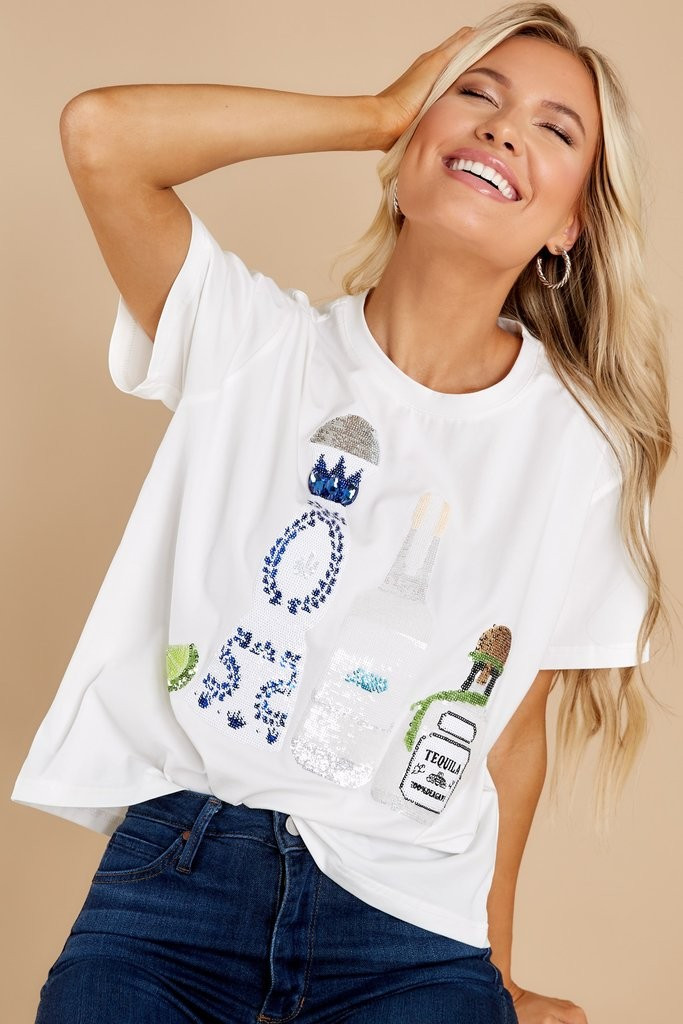 3 Tequila Floor White Tee | Red Dress 