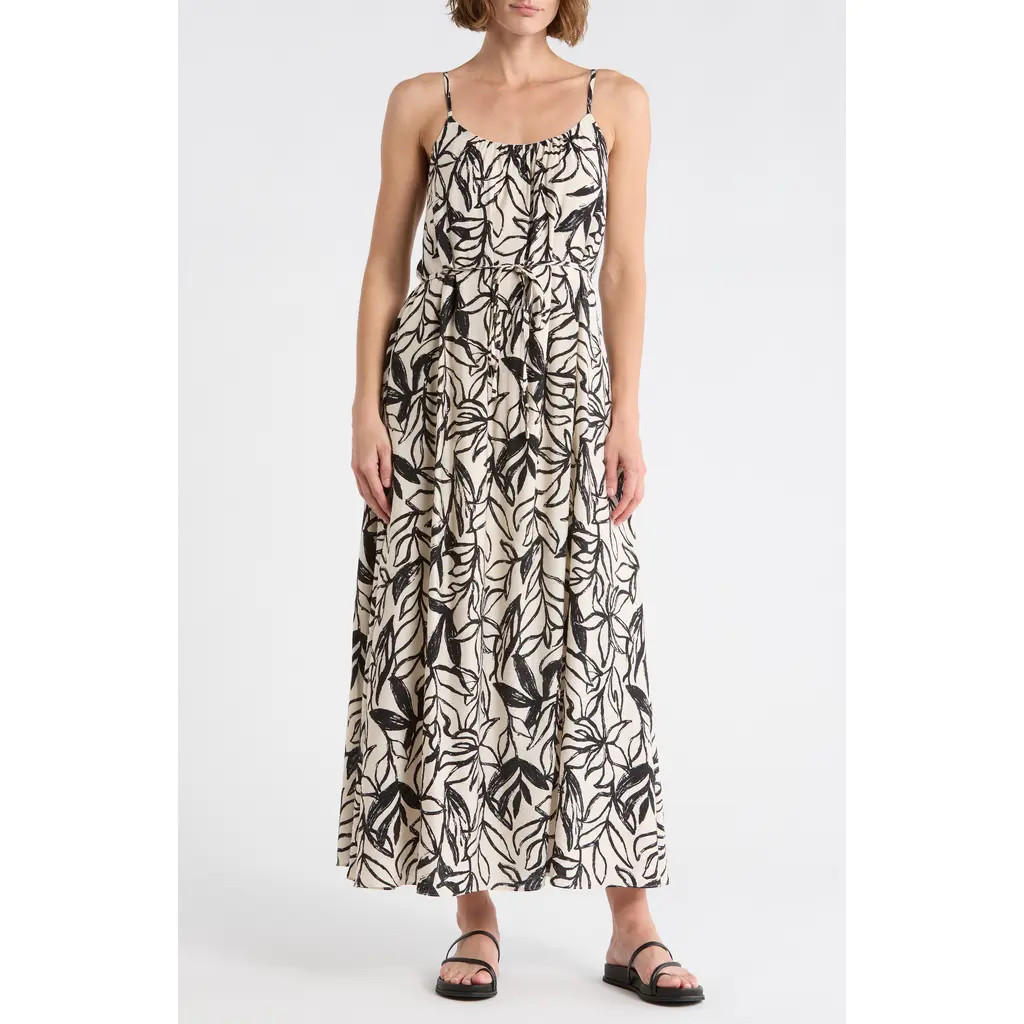 Sam Edelman Floral Maxi Dress in White//black at Nordstrom Rack, Size Medium | Nordstrom Rack