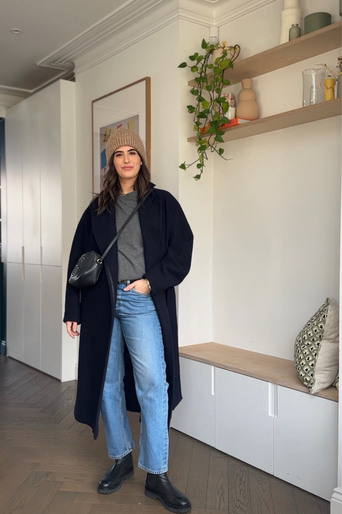 Grey jumper, blue jeans, casual outfit, black Chelsea boots  

#LTKSeasonal #LTKstyletip