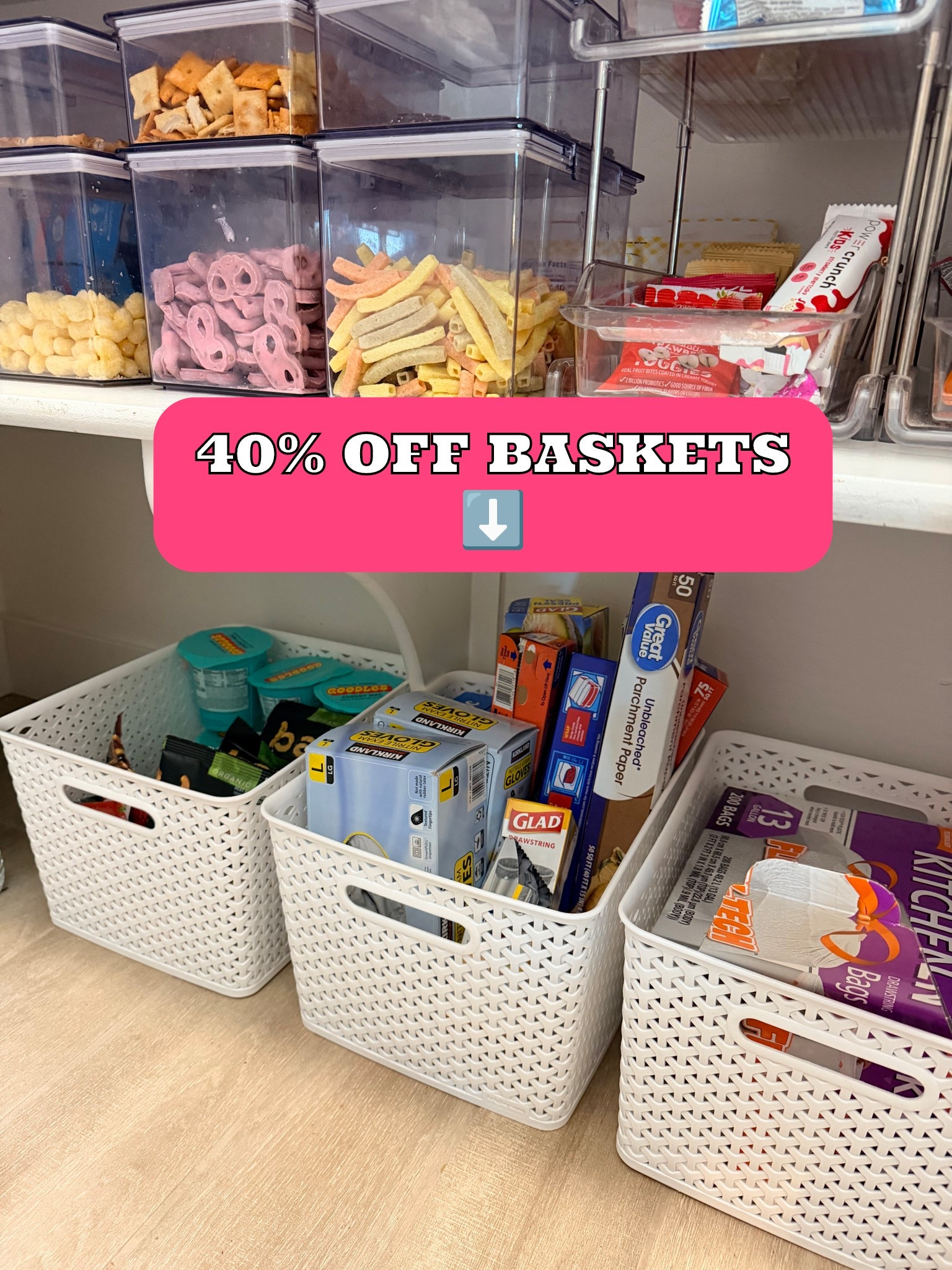 40% off my kitchen overstock baskets making them less than $5


Kitchen organization 
Home organization 



#LTKHome