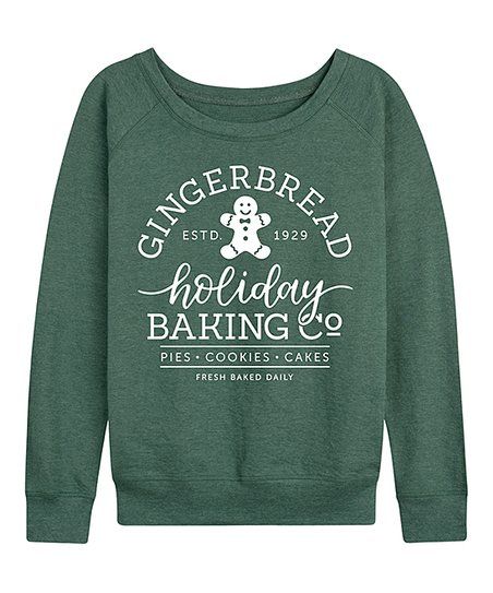 Heather Juniper 'Gingerbread Holiday Baking Co' Slouchy Pullover - Women & Plus | Zulily