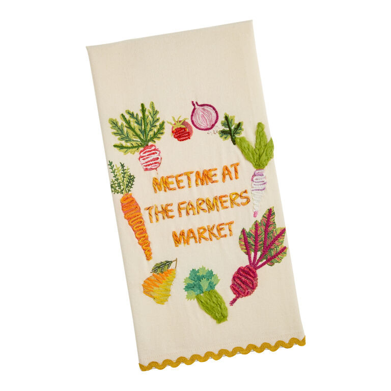 Farmers Market Embroidered Kitchen Towel | World Market