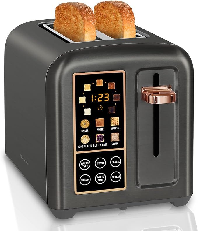 SEEDEEM Toaster 2 Slice, Stainless Toaster LCD Display&Touch Button, 50% Faster Heating Speed, 1.... | Amazon (US)
