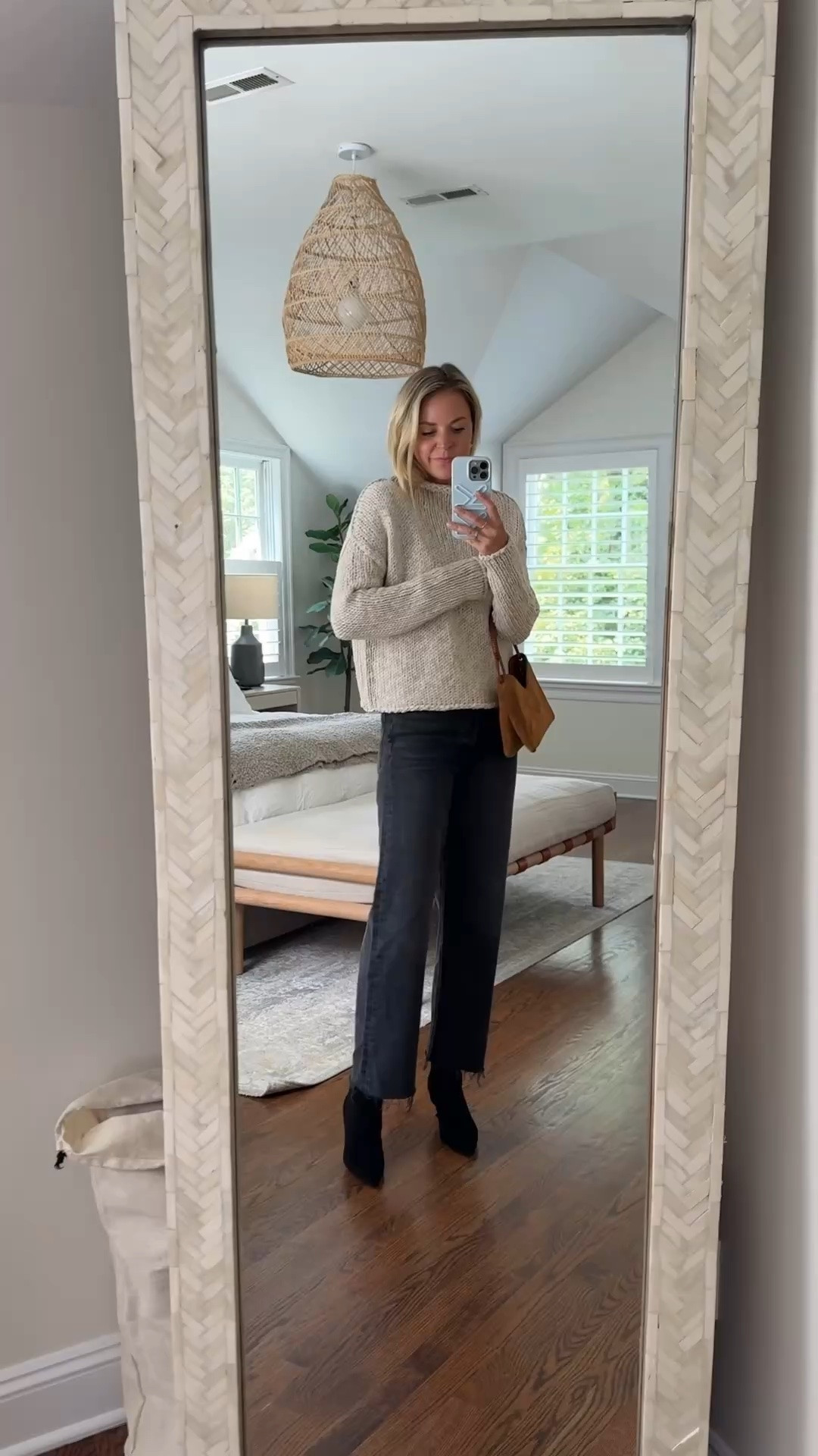 These jeans on repeat all fall and winter! A faded black wash denim is one of my wardrobe staples and this pair is included in the Shopbop sale with code FALL. 
-I’m 5’5 wearing a 26/tts
-all small tops except for the beige cable knit sweater, it’s a medium 
-Zara suede jacket, size small in light beige 
-shoes all tts

#LTKSaleAlert