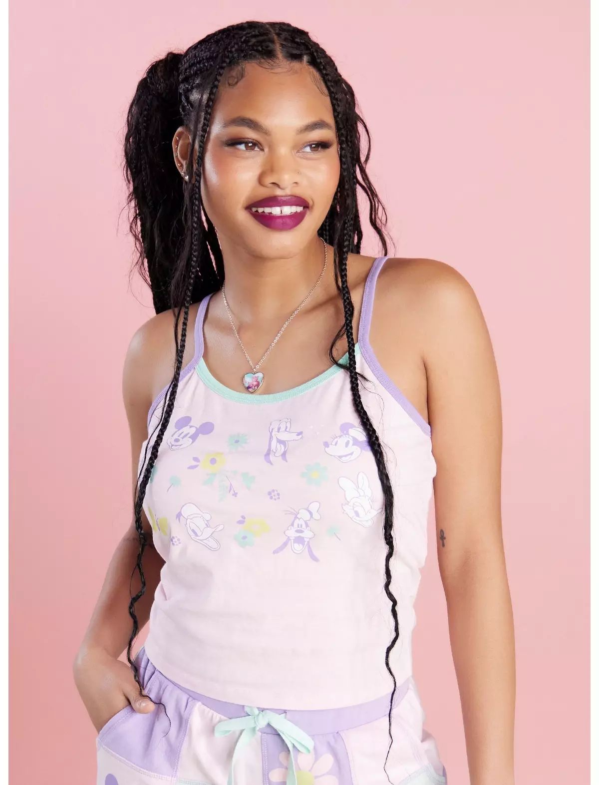 Her Universe Disney Mickey Mouse And Friends Pastel Spring Girls Cami | Hot Topic